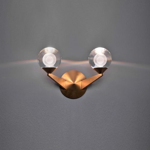 Aged Brass LED Wall Sconce from the Double Bubble Collection