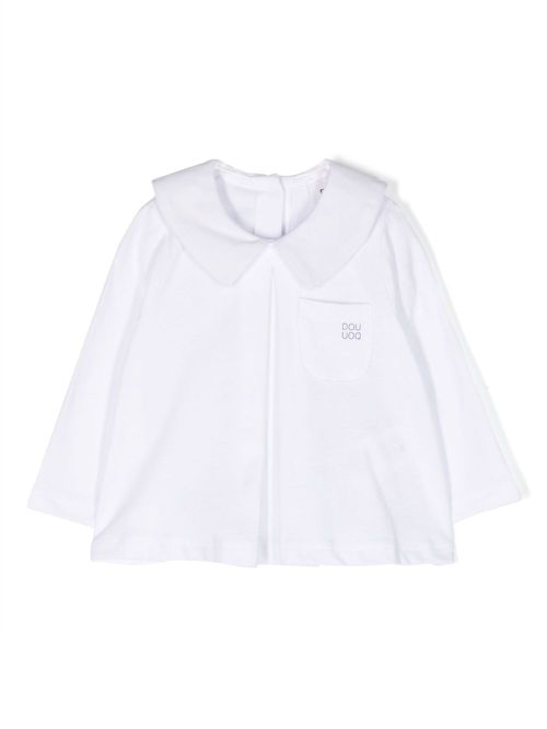 Peter pan-collar cotton blouse - White