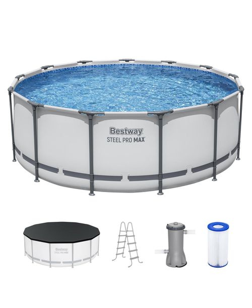 Steel Pro Max 13'x48" Round Above Ground Swimming Pool with Pump & Cover