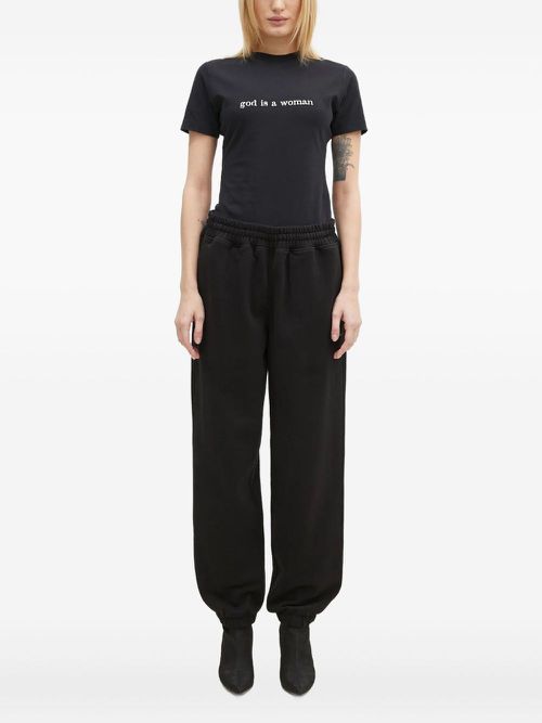Slogan-print short-sleeve T-shirt - Black