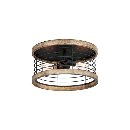 Driftwood Black Two Light Semi-Flush Mount from the Homestead Collection