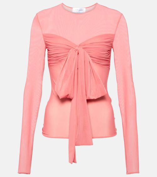 Bow-detail jersey top