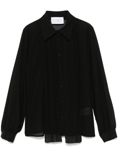 Pleat-detail shirt - Black