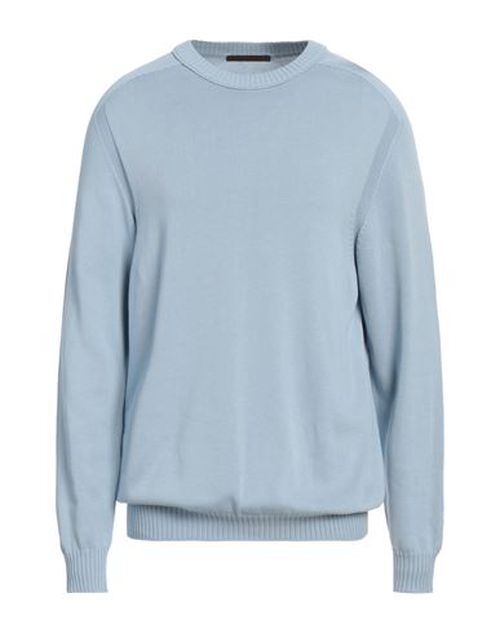 Man Sweater Light blue Size 50 Cotton