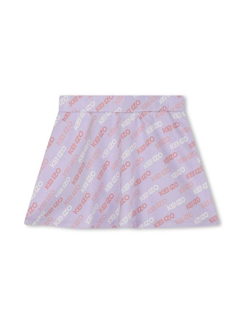 All-over logo print mini skirt - Purple