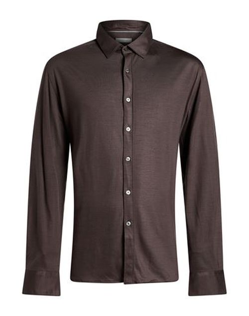 Man Shirt Chocolate brown Size S Wool