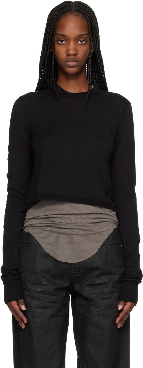 Black Temple Cropped Level LS T-shirt