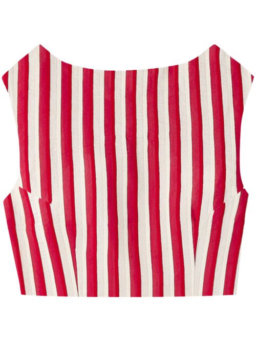 Richard striped crop top - Red