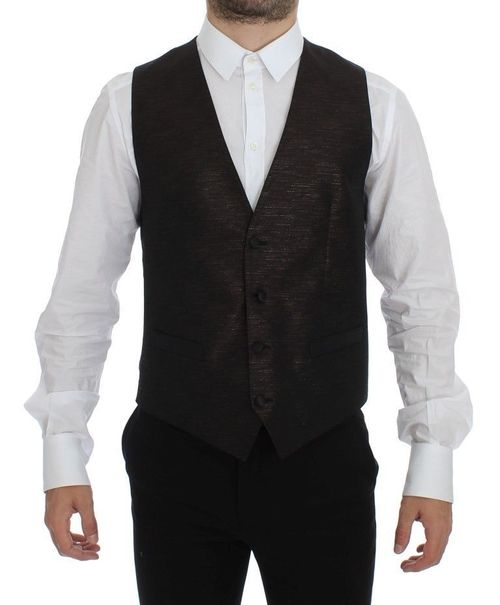 Virgin Wool Logo Dress Vest — Black