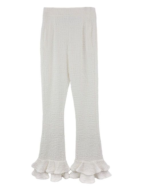 AMBUSH ruffle-hem trousers - White