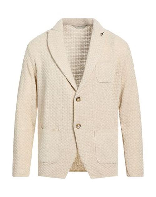 Man Blazer Beige Size 42 Cotton, Acrylic