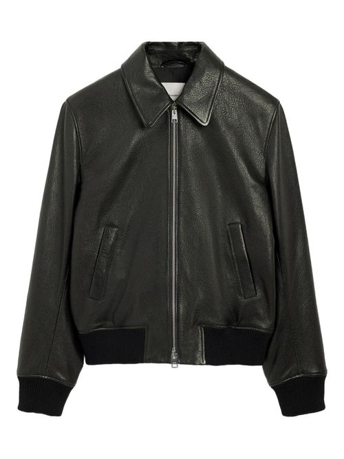 Zip-front Leather Jacket