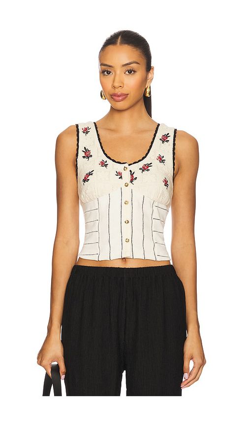 Free People Rose Bud Knit Top in Ivory. -  XL also in L, M