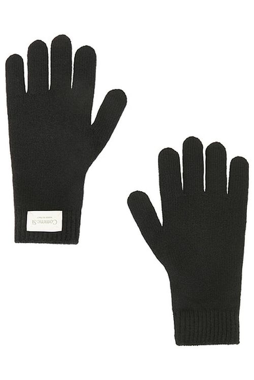 Comme Si Cashmere Short Gloves in Black - Black. a