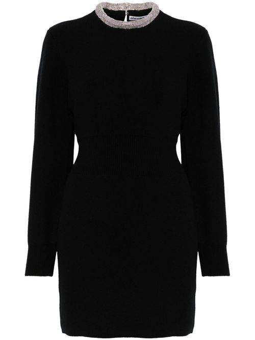 Crystal-embellished mini dress - Black