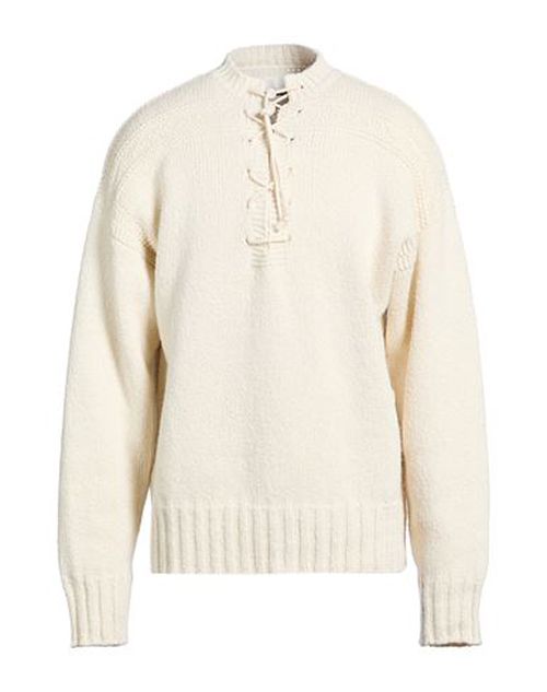 Man Sweater Cream Size 38 Wool, Silk