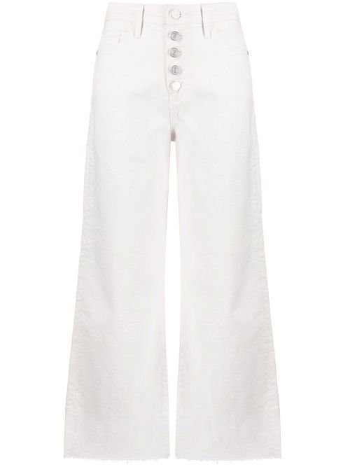 Cropped wide-leg jeans - White