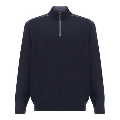 Wool Half-Zip Sweater with Typhoon® Platinum Details, Man, Blue