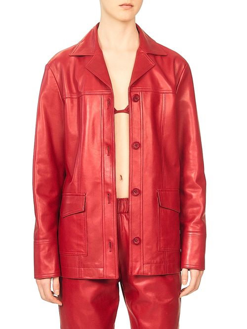 Women's The Durden Leather Jacket - Cherry