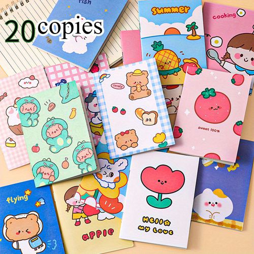 TEMU 20 Mini Pocket Notebooks With Cartoon Patterns, 16/32 Pages, , Student Rewards And Supplies, Classroom Random Note Gifts, Teacher Gifts For