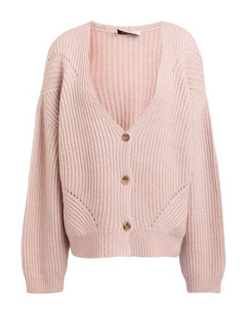 Woman Cardigan Pink Size 12 Alpaca wool, Cotton