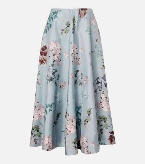 Varda floral silk midi skirt