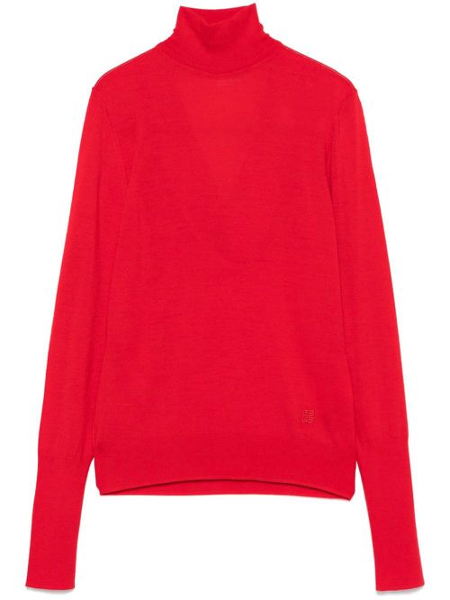 Open-back wool sweater - Red