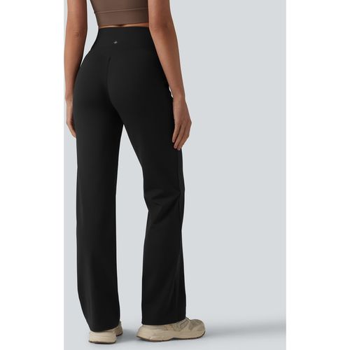 Halara Crossover High Waisted Yoga Bootcut Trousers with Pockets - Black - XSregular