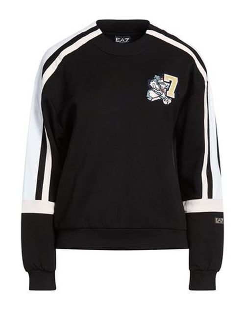 Woman Sweatshirt Black Size 3XL Cotton, Polyamide