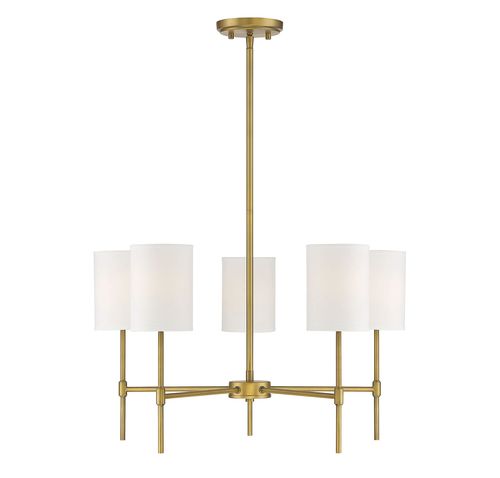 Trade Winds Leslie 5-Light Chandelier in Natural Brass - TW30072-NB