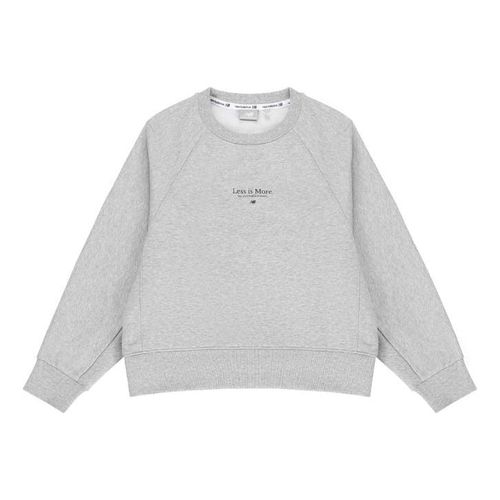 (WMNS) Casual Sports Alphabet Printing Pullover Round Neck Hoodie light grey