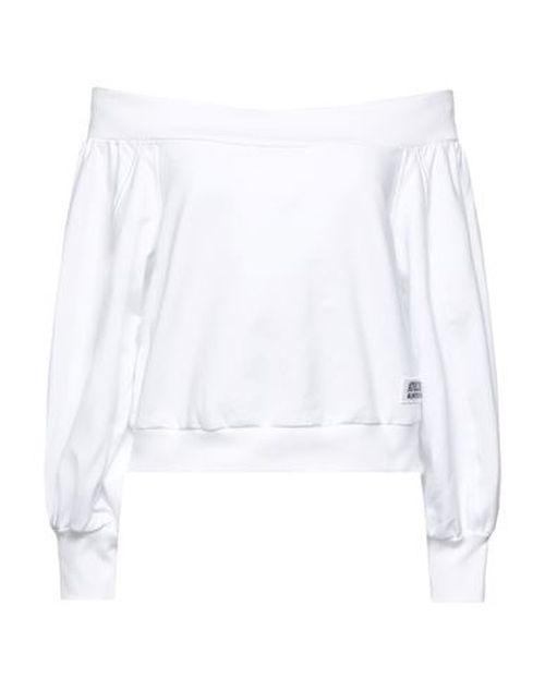 Athleisure Woman Sweatshirt White Size 10 Cotton, Elastane