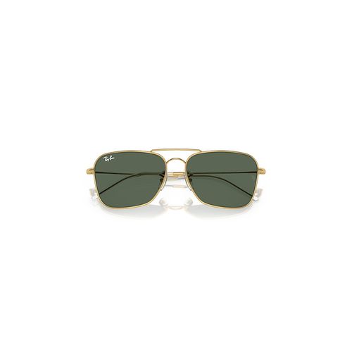 Ray-Ban Caravan Reverse Sunglasses Arista Gold Frame Green Lenses 58-15