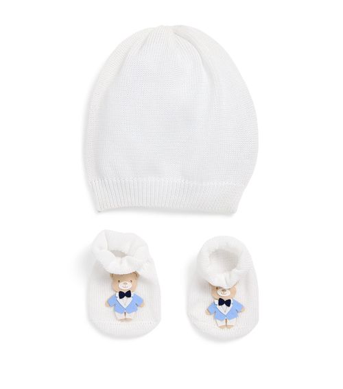 Teddy Bear Boots and Beanie Gift Set
