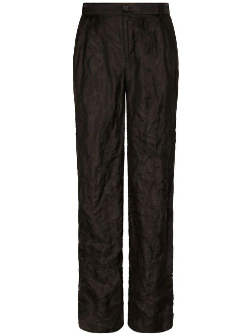 Logo-patch straight-leg trousers - Black