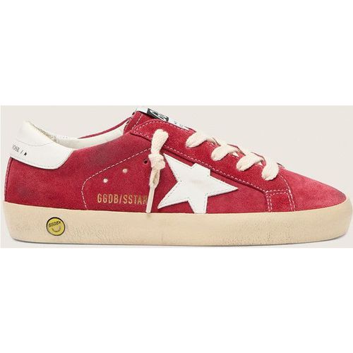 Golden Goose - Young Super-star In Red Suede With White Leather Star And Heel Tab