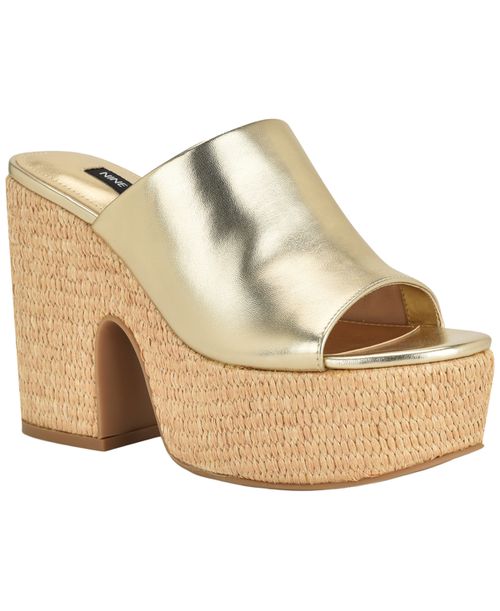 Women's Olley Slip-On Open Toe Wedge Sandals - Gold