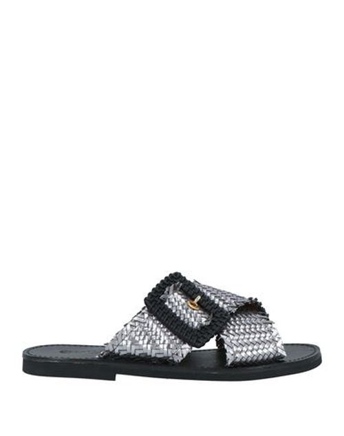Woman Sandals Silver Size 6 Textile fibers