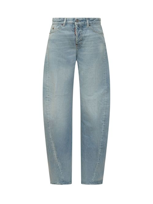 Light Blue Loose Mid Rise Jeans