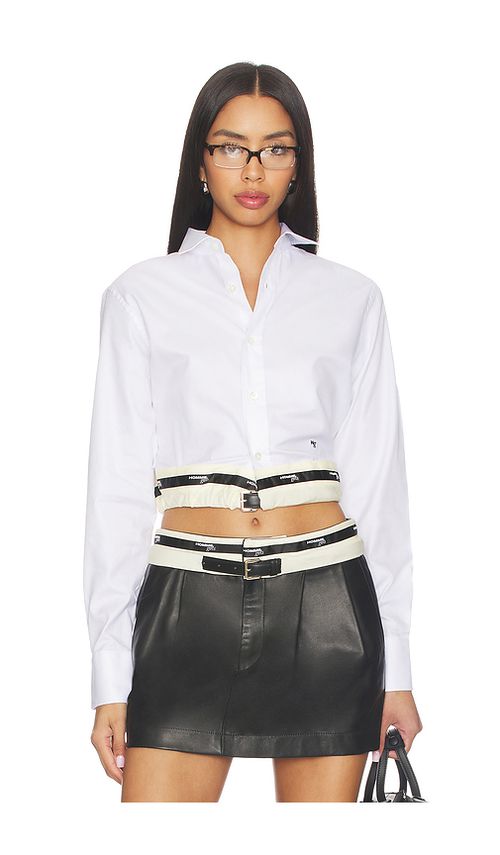 HOMMEgirls Belted Shirt in White. M. Also in