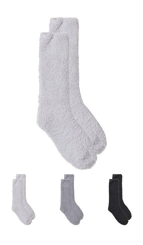 Barefoot Dreams CozyChic 3 Pair Sock Set in Brown