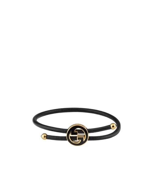Bracelet with enamel Round Interlocking G