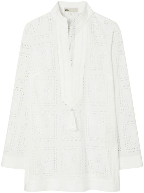 Eyelet Tory tunic - White