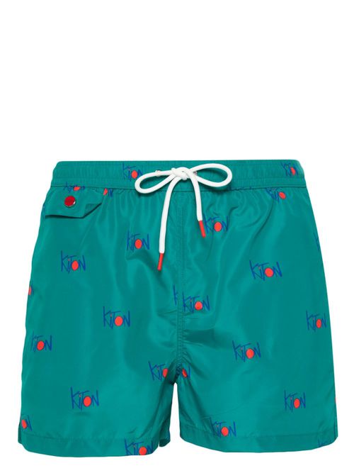 Logo-print swim shorts - Green