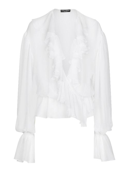 Chiffon blouse with ruffles