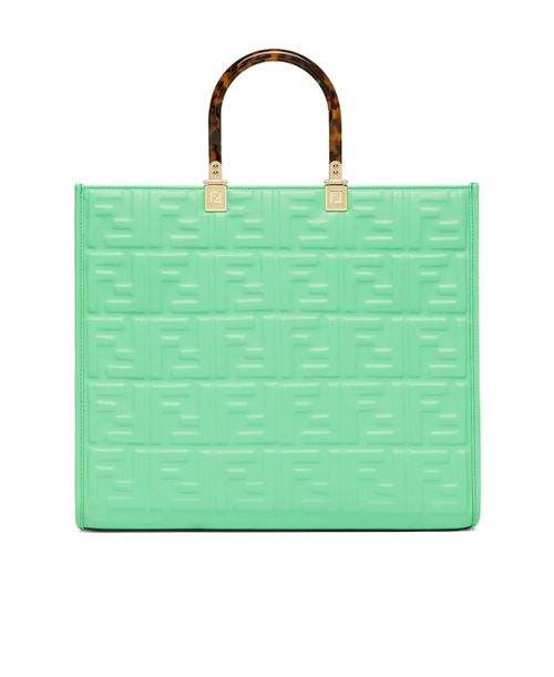Monogrammed leather tote bag