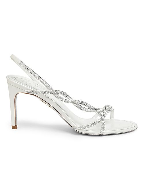 Women's 80MM Satin Strappy Sandals - Ivory Satin