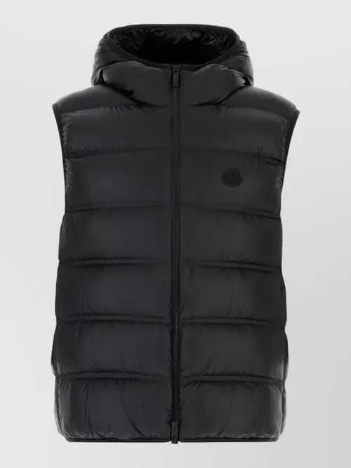 Moncler - nylon panestrel hooded sleeveless down jacket