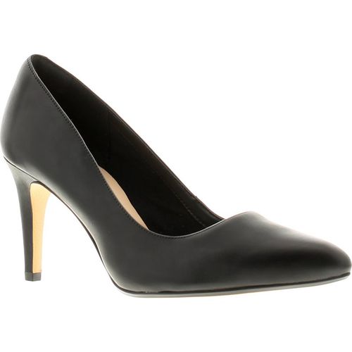 Clarks laina rae leather womens ladies heels court shoes black