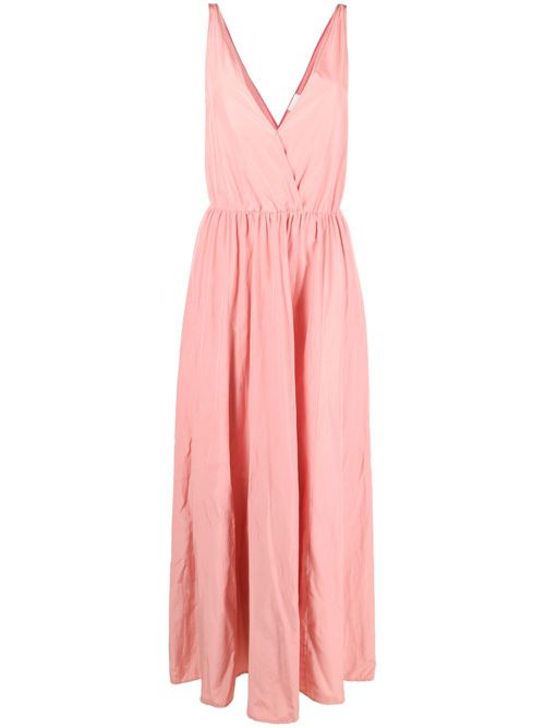 V-neck taffeta sleeveless dress - Pink